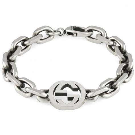 gucci silver interlocking g bracelet.